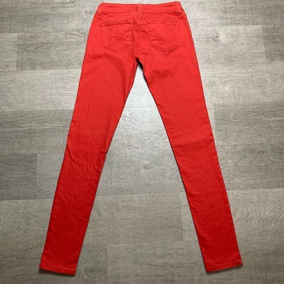 Jalate Jeans in Cool Chili Low Rise Skinny Fit Size 1 Juniors, Hot Red-Orange - Picture 8 of 8